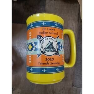 2020 St Labre‎ Indian School Coffee Mug Cup Friends Society Teepee Yellow Orange